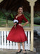 Robe Vintage Année 50 Demi-manches Col V Plain Cocktail Pin Up