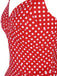 Robe Rouge Vintage à Pois Année 50 À Col Licou Pin Up Cocktail