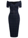 Robe Crayon Vintage Bleu Année 60 À Carreaux Cocktail Pin up