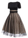 Robe Swing Vintage Année 50 Noire à Pois Cocktail Pin Up