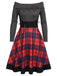 Robe Pull Rouge Vintage Année 50 Dos Nu Maille à Carreaux Cocktail