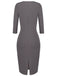Robe Crayon Vintage Année 60 Manches 3/4 Gris