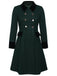 Manteau Boutons Uni Vert Foncé Années 1950