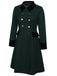 Manteau Boutons Uni Vert Foncé Années 1950