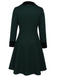 Manteau Boutons Uni Vert Foncé Années 1950