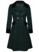 Manteau Boutons Uni Vert Foncé Années 1950