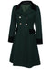 Manteau Boutons Uni Vert Foncé Années 1950