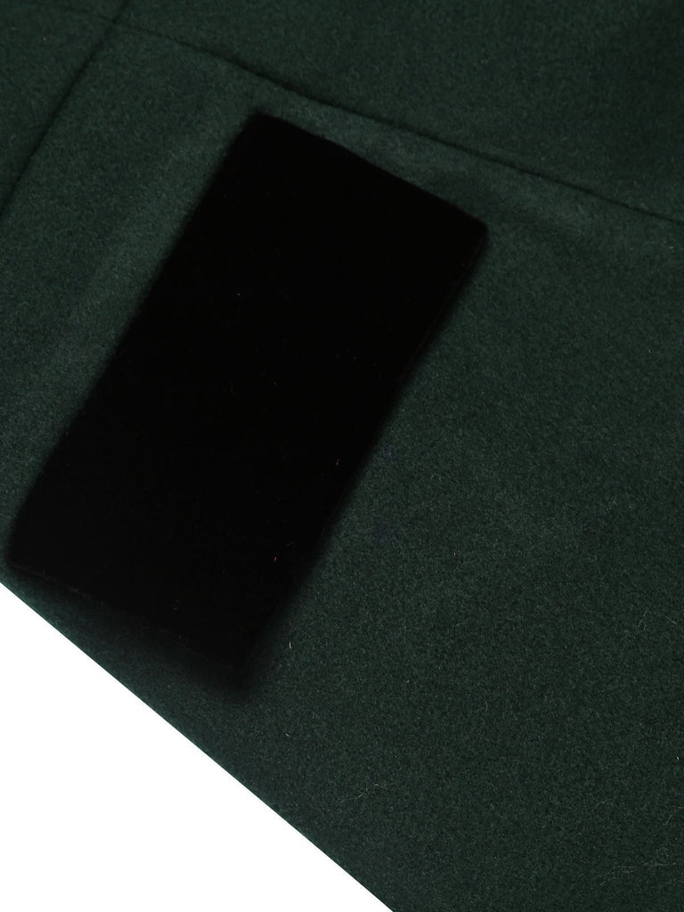 Manteau Boutons Uni Vert Foncé Années 1950