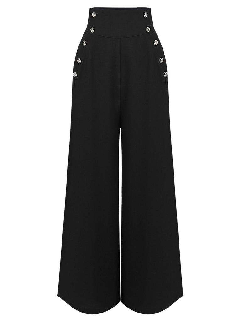 Pantalon noir à Bretelles Unies des Années 1930