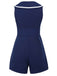 Combishort Marin Boutons Perlés Bleu Marine Années 1950