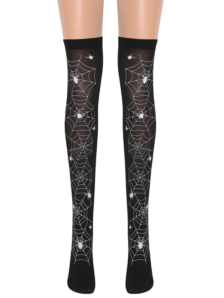 Chaussettes hautes noires d'Halloween des années 1950