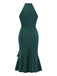 Robe sans manches à licou en queue de poisson des années 1950