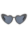 Lunettes de soleil à monture cœur en strass uni