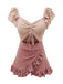 Maillot de Bain Rose à Volants des Années 1940