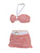 Ensemble de Bikini dos nu à Carreaux Rouge Rétro