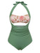 Maillot de bain une pièce vert 1930s Pivoine à Licous