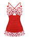 Maillot de bain patchwork nœud papillon à pois 1930