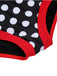 Maillot de bain noir et rouge dos nu à pois des années 1950