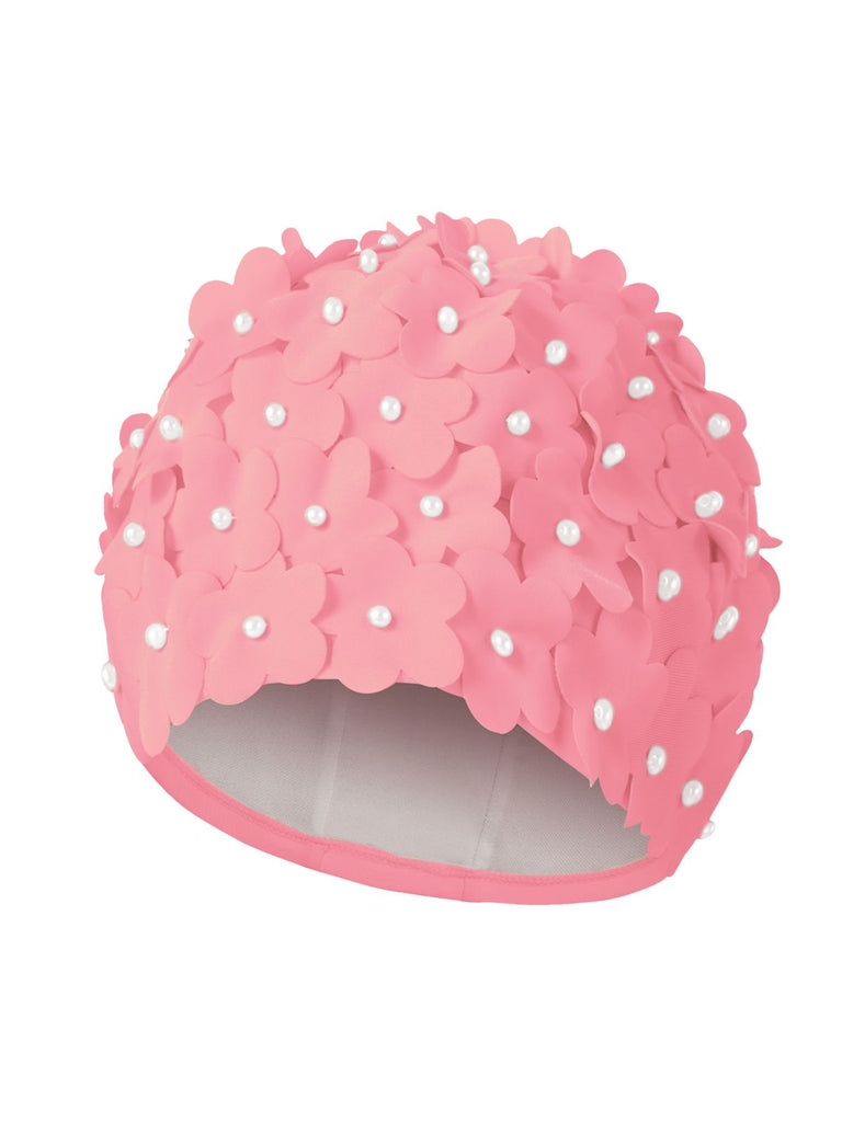 Bonnet de bain Vintage Fabriqué à la main perle fleurie