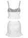 Maillot de bain et cache-maillot à volants unis et bretelles spaghetti des années 50