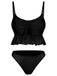 Maillot de bain et cache-maillot à volants unis et bretelles spaghetti des années 50