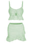 Maillot de bain et cache-maillot à volants unis et bretelles spaghetti des années 50