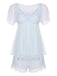 2PCS Pyjama en dentelle et maille bleu clair à col en V des années 1940
