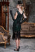 Robe Charleston Vintage Gatsby Année 20 à Franges Paillettes Soirée Cocktail