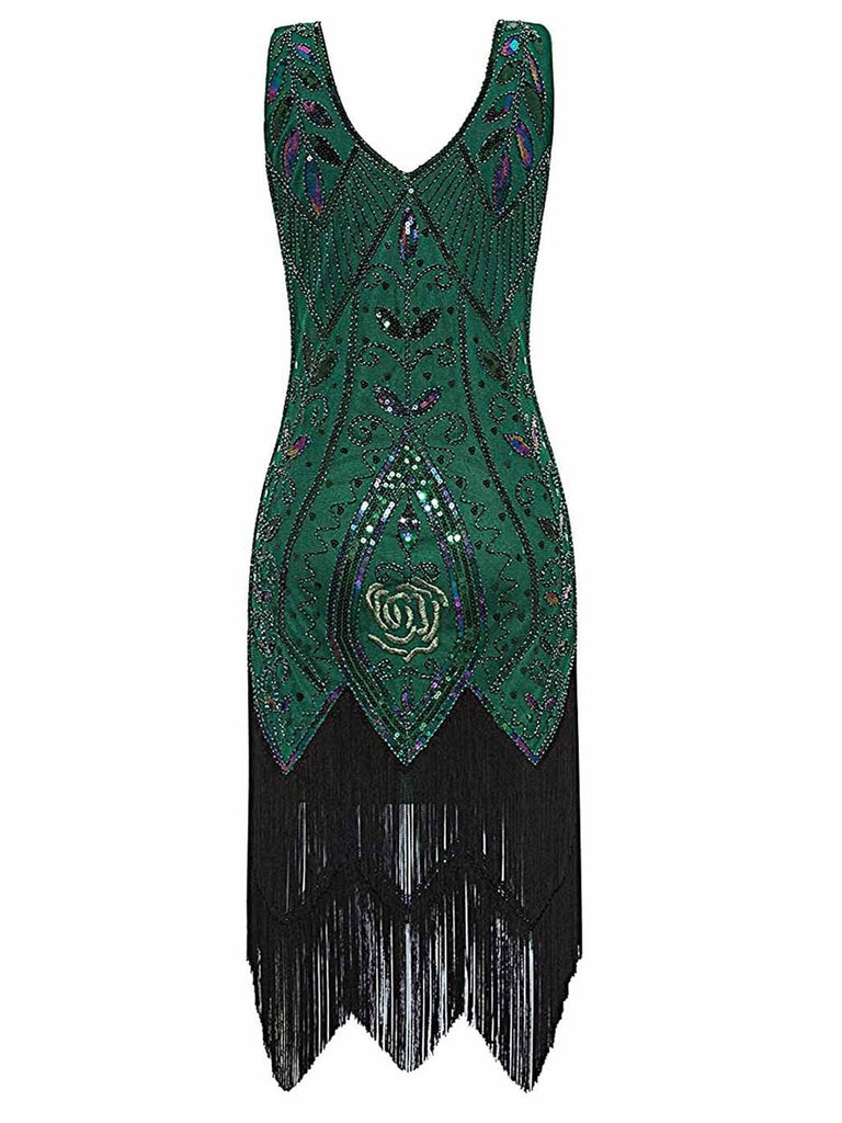 Robe Cocktail Vintage Année 20 Gatsby à Franges à Paillettes Soirée Chic