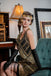 Robe Charleston Vintage Années 20 Gatsby à Paillettes Dorée Cocktail