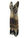 Robe Charleston Vintage Années 20 Gatsby à Paillettes Dorée Cocktail
