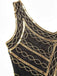 Robe Charleston Vintage Années 20 Gatsby à Paillettes Dorée Cocktail