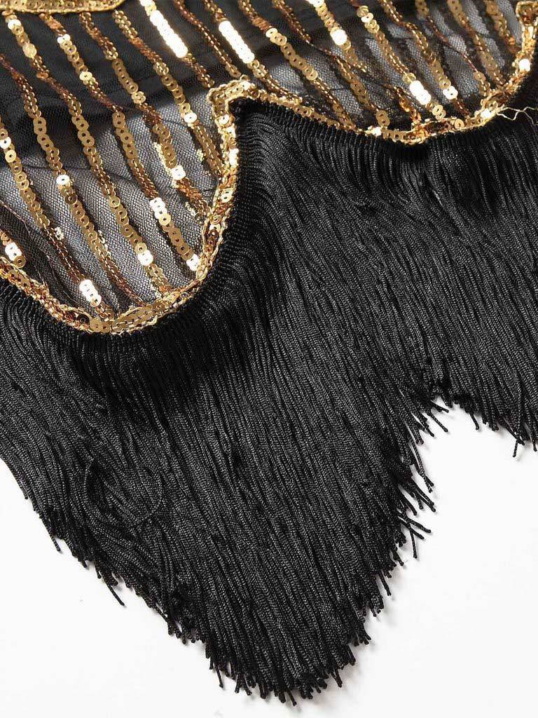 Robe Charleston Vintage Années 20 Gatsby à Paillettes Dorée Cocktail
